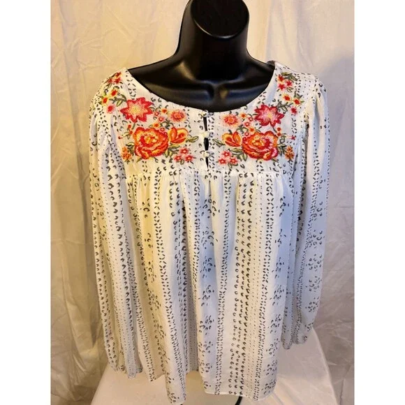 Sweet Boho Hippie Top Dreamy Women's Large L Fairy Dollcore Floral Romantic - Picture 3 of 4